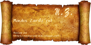 Mauks Zaránd névjegykártya